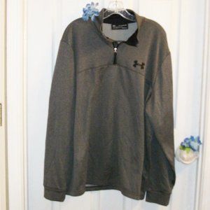 UNDER ARMOR XXL COLDGEAR Fleece Lined 1/4 Zip Sweatshirt Charcoal Gray